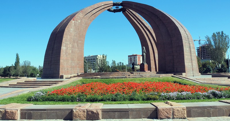 Views of Victory Square Memorial Park in Bishkek, Kyrgyzstan