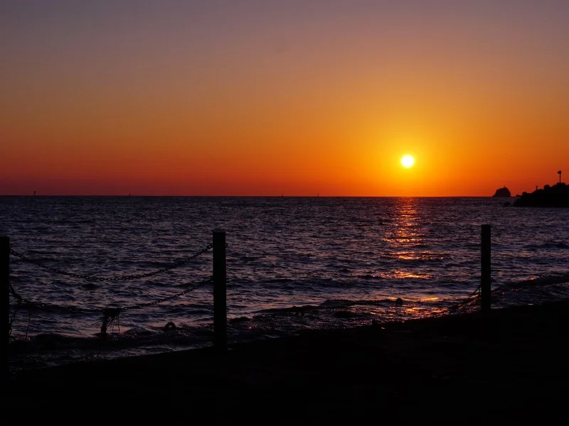 Wakayama sunset views over the coast in Japan 