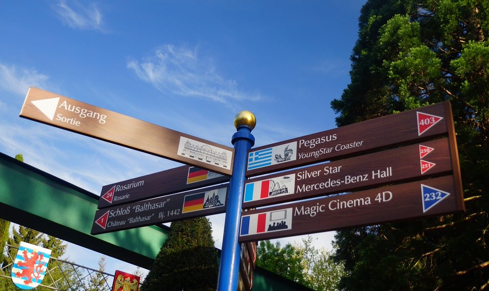 Which way should we go?  So many options to choose from at Europa Park in Germany