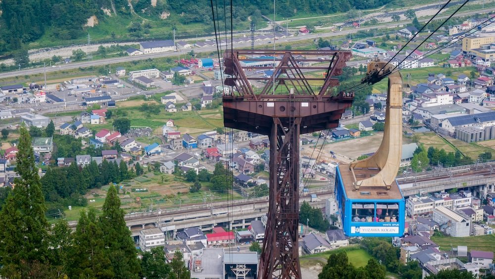 Yuzawa Kogen Ropeway gondola ride with scenic views in Japan 