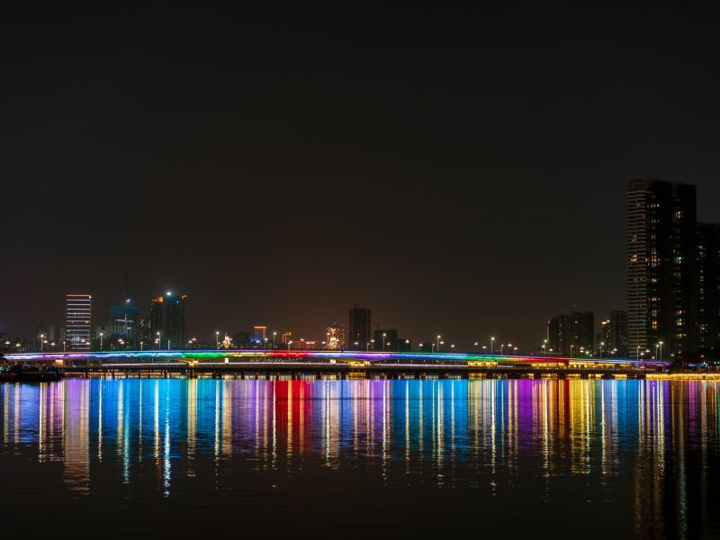 Zhuhai colorful night views in China 