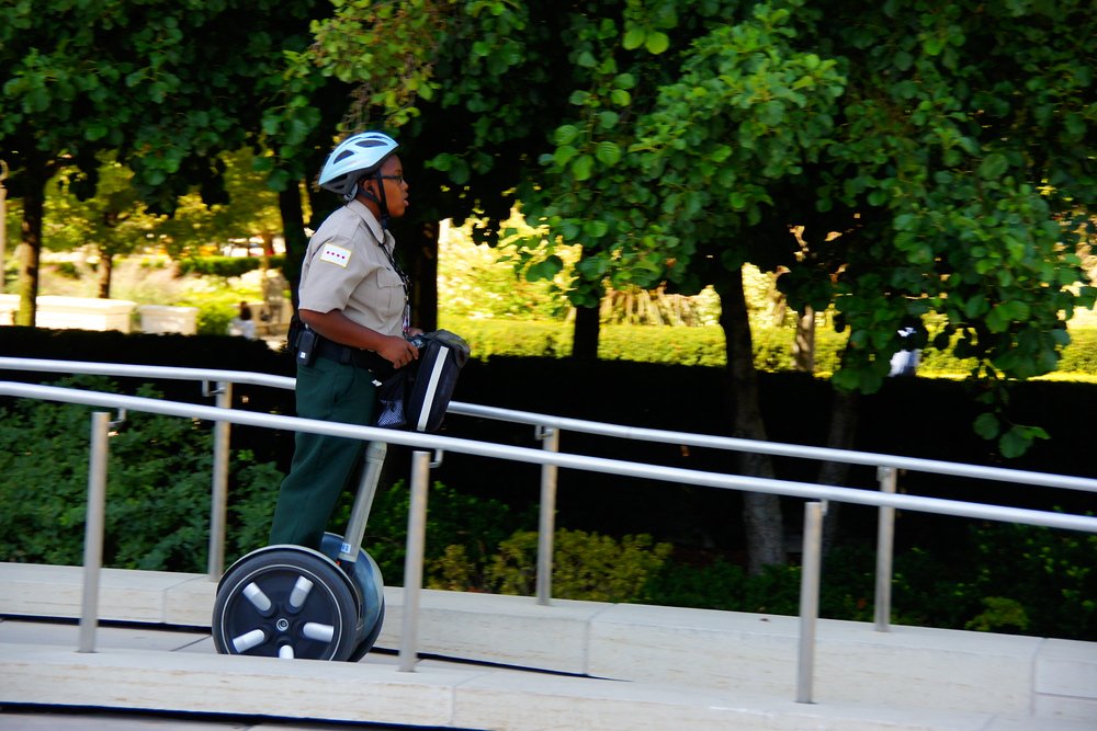 Zipping around the downtown area of Chicago by Segway